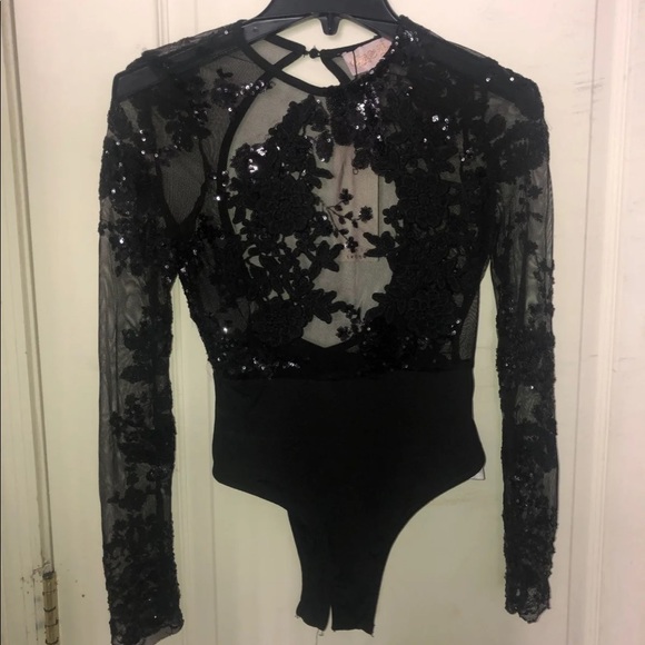 Black Lace Bodysuit - Picture 2 of 3